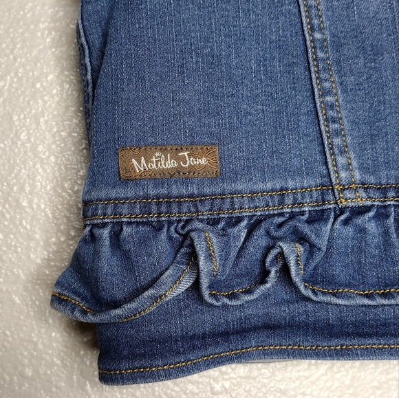 Matilda Jane Denim Cotton Blend Sleeveless Front Button Down Jacket Size 4 - Picture 4 of 8